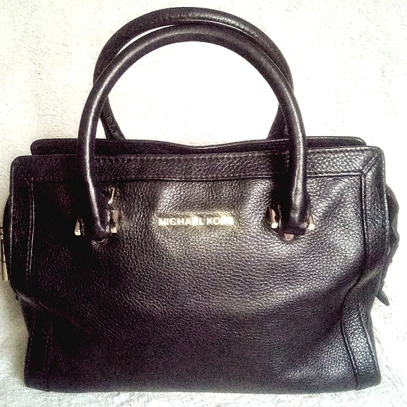 Michael Kors Black Pebbled Leather Tote Handbag - Picture 1 of 10